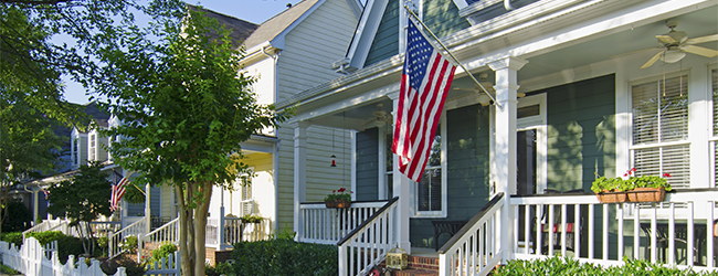 House with American Flag