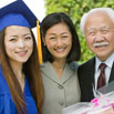 mother, father daughter graduate