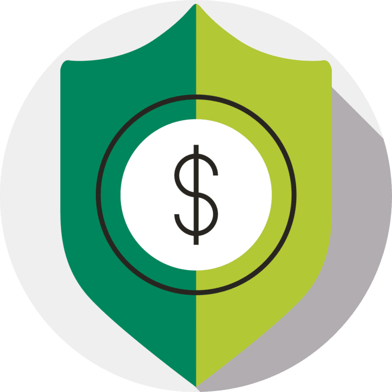 Illustration of a shield with a dollar sign on it