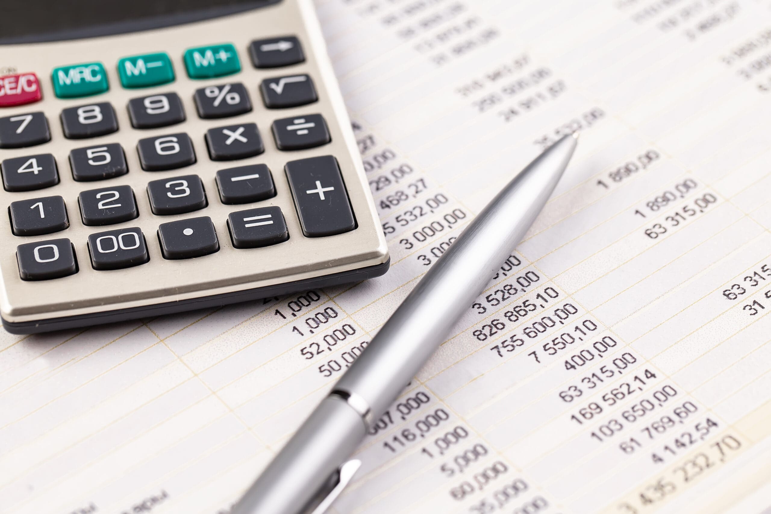 photo of a calculator and business banking numbers